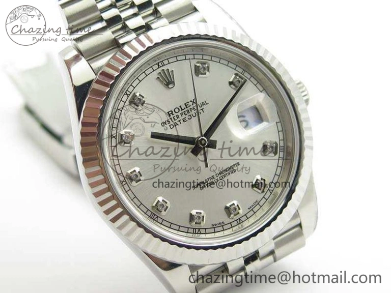 DateJust 228238 SS Noob 1:1 Best Edition Silver Dial Diamond On Jubilee Bracelet A Minimalist 3501