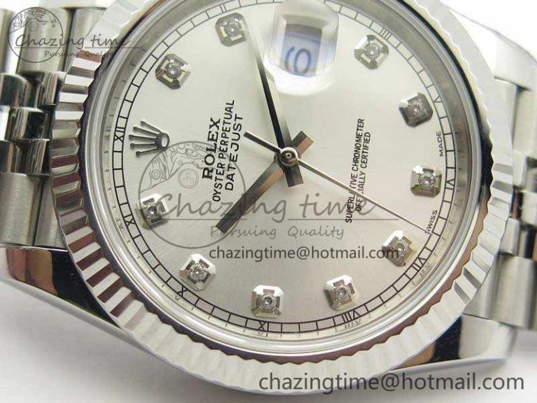 DateJust 228238 SS Noob 1:1 Best Edition Silver Dial Diamond On Jubilee Bracelet A Minimalist 3501