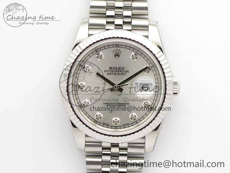 DateJust 228238 SS Noob 1:1 Best Edition Silver Dial Diamond On Jubilee Bracelet A Minimalist 3501