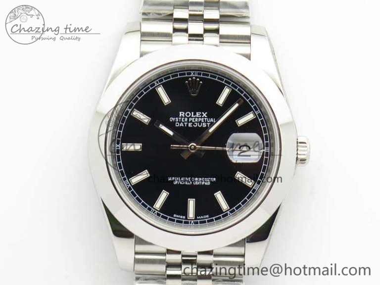 Efficient DateJust 228238 Smooth Bezel SS Noob 1:1 Best Edition Black Sticks Dial On Jubilee Bracelet A 3502