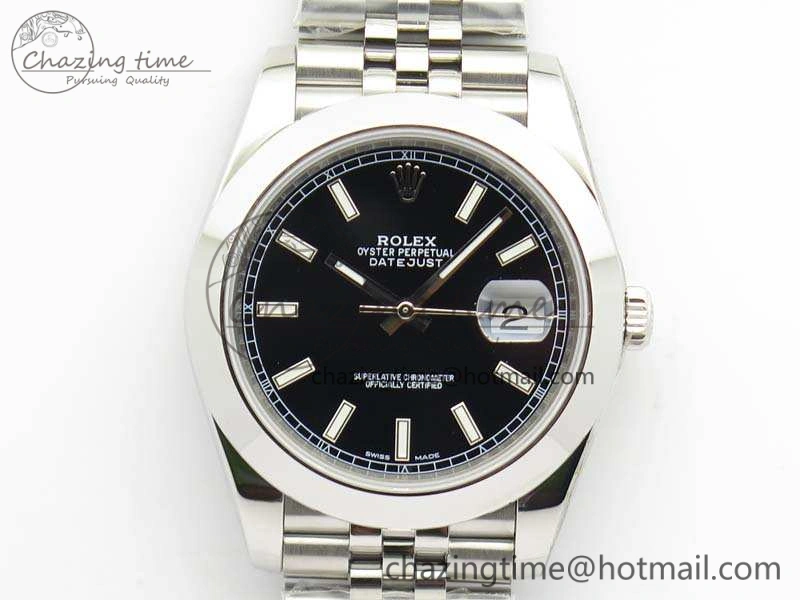Efficient DateJust 228238 Smooth Bezel SS Noob 1:1 Best Edition Black Sticks Dial On Jubilee Bracelet A 3502