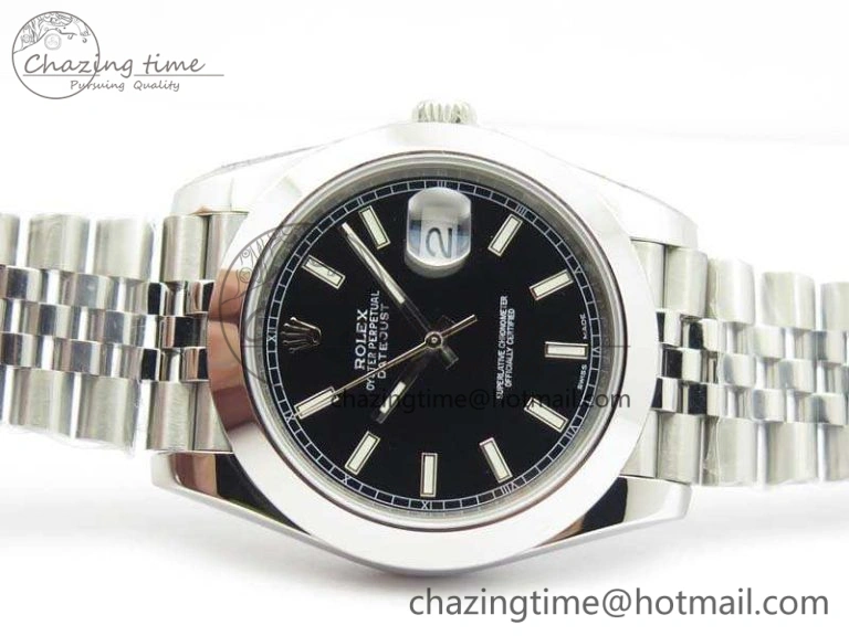Efficient DateJust 228238 Smooth Bezel SS Noob 1:1 Best Edition Black Sticks Dial On Jubilee Bracelet A 3502