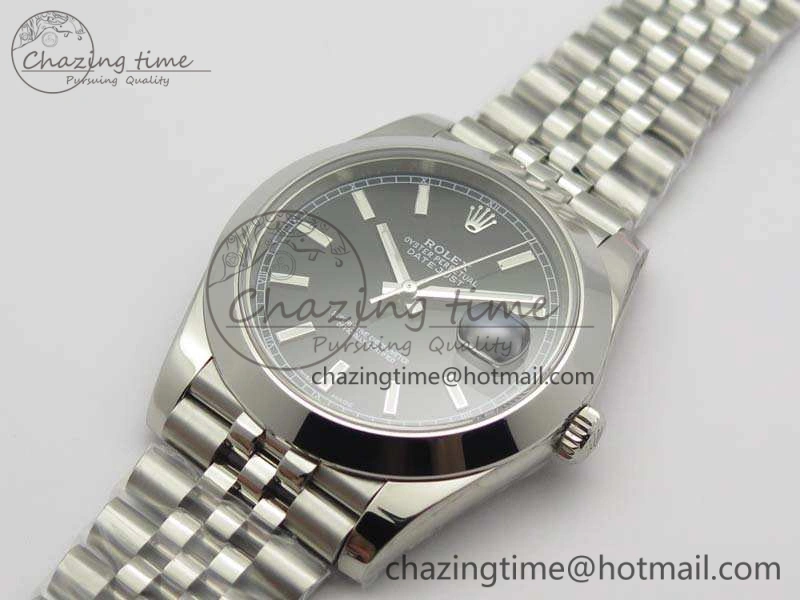 Efficient DateJust 228238 Smooth Bezel SS Noob 1:1 Best Edition Black Sticks Dial On Jubilee Bracelet A 3502