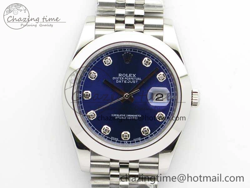 DateJust 228238 Smooth Bezel SS Noob 1:1 Best Edition Blue Dial Diamond On Jubilee Bracelet A Casual 3495