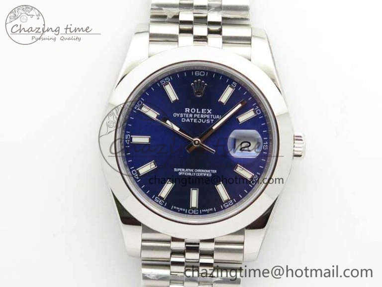 DateJust 228238 Smooth Bezel SS Noob 1:1 Best Edition Blue Sticks Dial On Jubilee Bracelet A GoodFit 3504