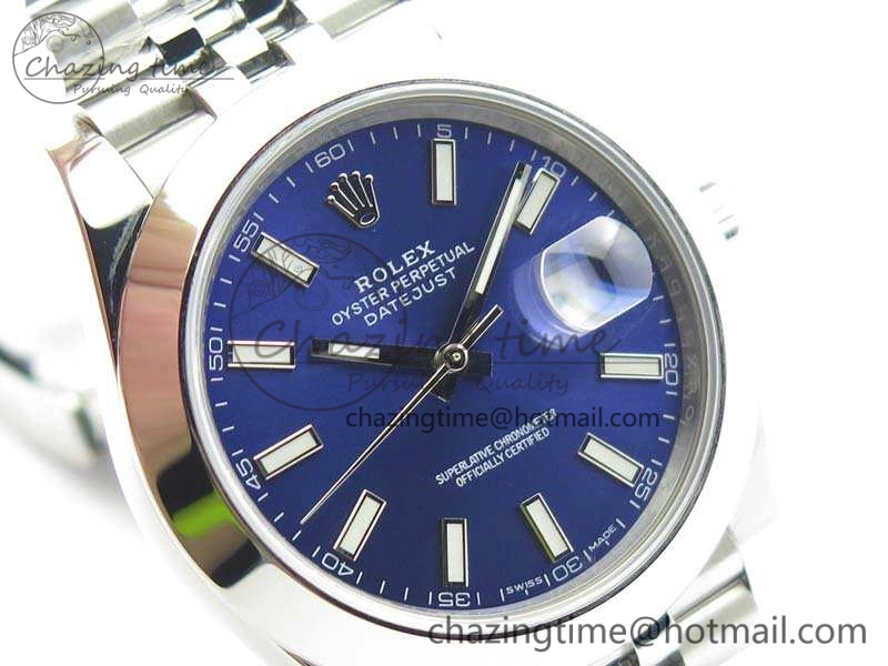 DateJust 228238 Smooth Bezel SS Noob 1:1 Best Edition Blue Sticks Dial On Jubilee Bracelet A GoodFit 3504
