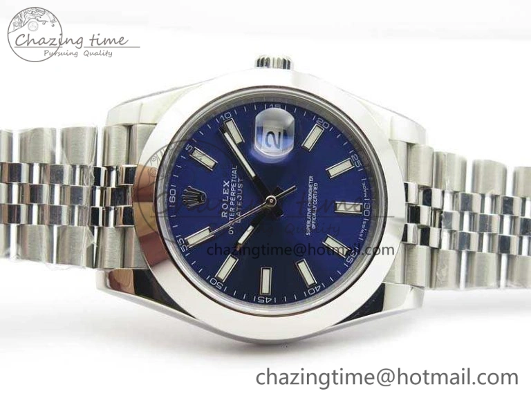 DateJust 228238 Smooth Bezel SS Noob 1:1 Best Edition Blue Sticks Dial On Jubilee Bracelet A GoodFit 3504