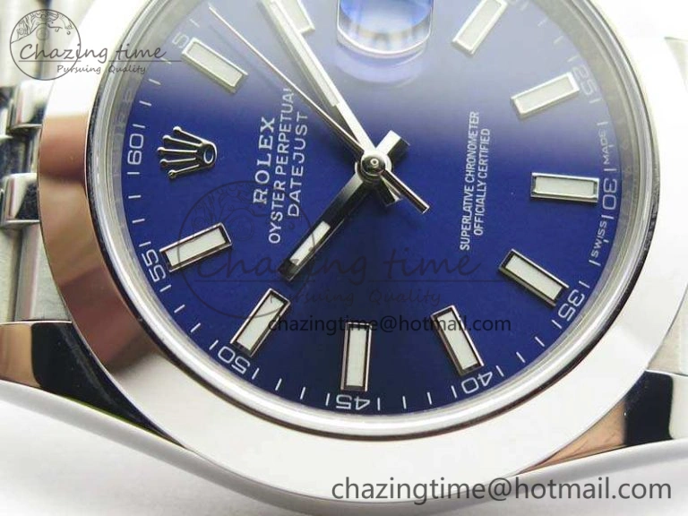DateJust 228238 Smooth Bezel SS Noob 1:1 Best Edition Blue Sticks Dial On Jubilee Bracelet A GoodFit 3504