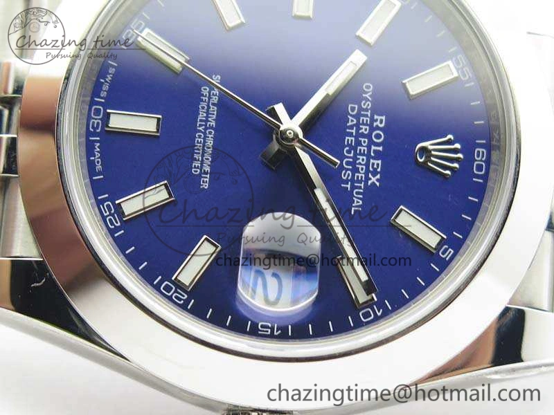 DateJust 228238 Smooth Bezel SS Noob 1:1 Best Edition Blue Sticks Dial On Jubilee Bracelet A GoodFit 3504