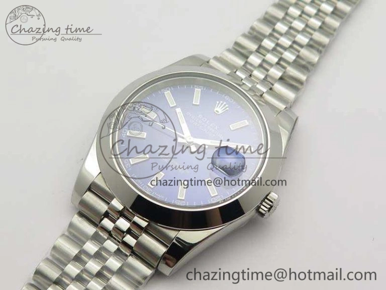 DateJust 228238 Smooth Bezel SS Noob 1:1 Best Edition Blue Sticks Dial On Jubilee Bracelet A GoodFit 3504