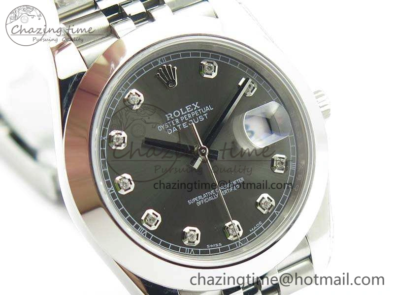 MoistureWicking DateJust 228238 Smooth Bezel SS Noob 1:1 Best Edition Gray Dial Diamond On Jubilee Bracelet A 3494