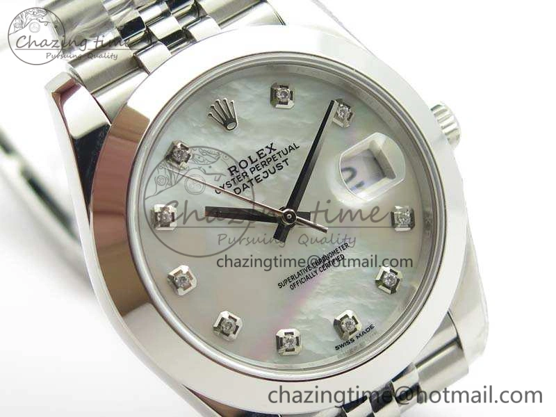Sleek DateJust 228238 Smooth Bezel SS Noob 1:1 Best Edition MOP Dial Diamond On Jubilee Bracelet A 3492