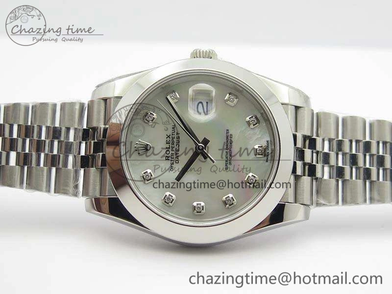 Sleek DateJust 228238 Smooth Bezel SS Noob 1:1 Best Edition MOP Dial Diamond On Jubilee Bracelet A 3492