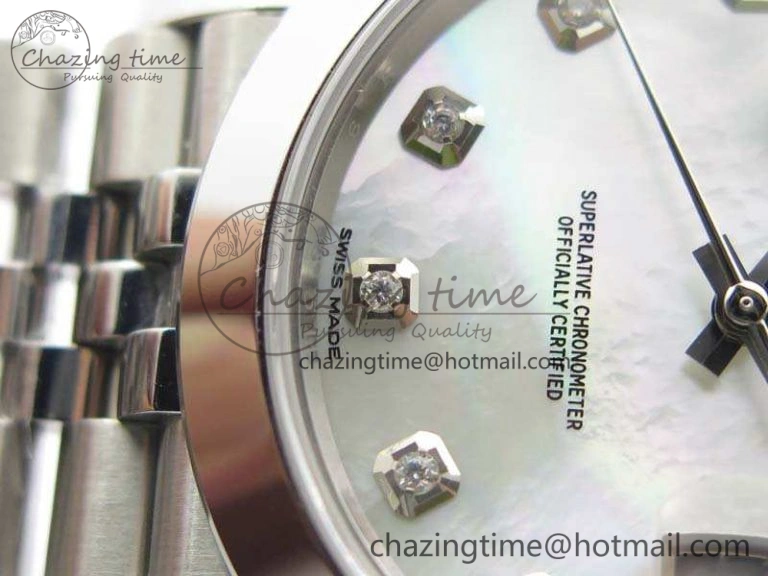 Sleek DateJust 228238 Smooth Bezel SS Noob 1:1 Best Edition MOP Dial Diamond On Jubilee Bracelet A 3492