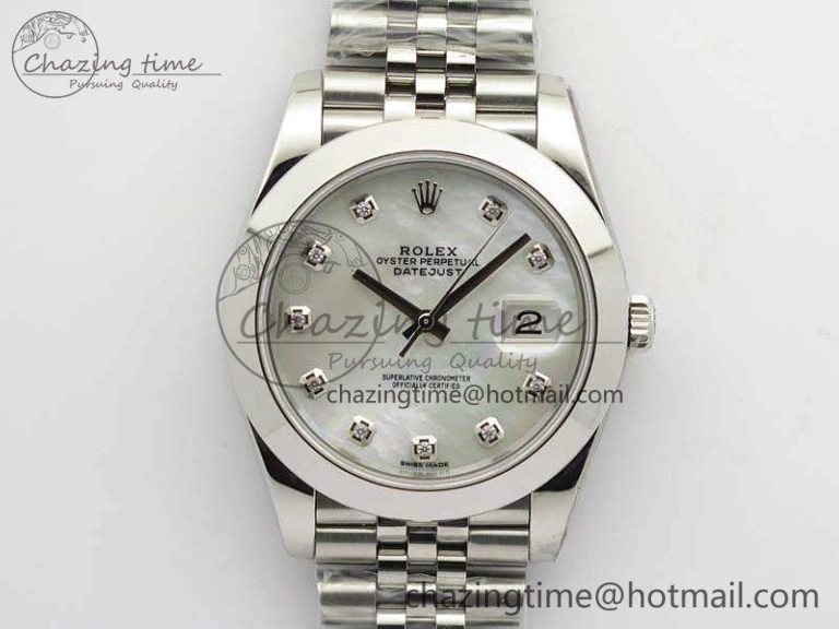 Sleek DateJust 228238 Smooth Bezel SS Noob 1:1 Best Edition MOP Dial Diamond On Jubilee Bracelet A 3492