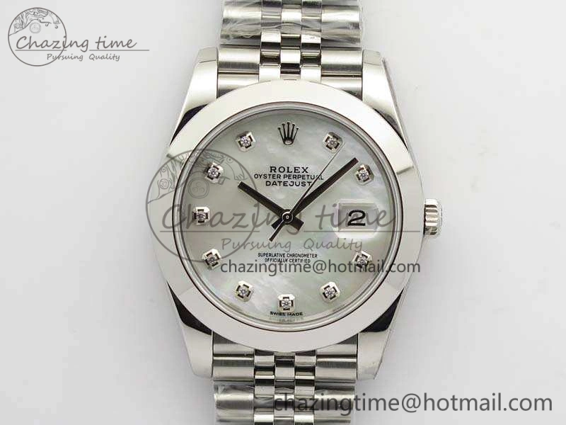 Sleek DateJust 228238 Smooth Bezel SS Noob 1:1 Best Edition MOP Dial Diamond On Jubilee Bracelet A 3492