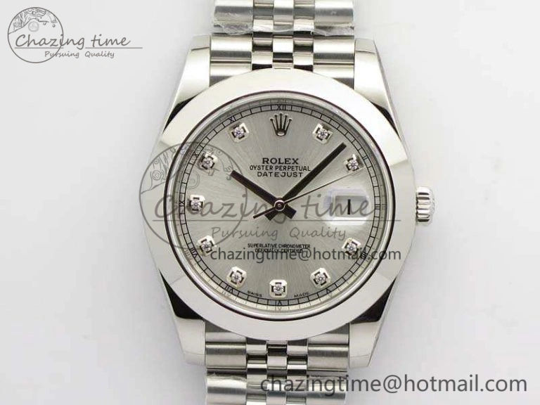Bright DateJust 228238 Smooth Bezel SS Noob 1:1 Best Edition Silver Dial Diamond On Jubilee Bracelet A 3497