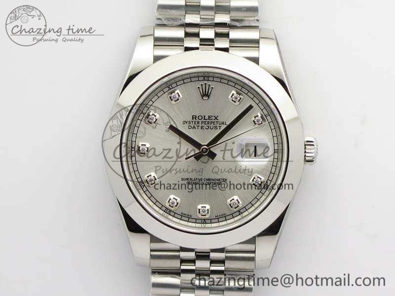 Bright DateJust 228238 Smooth Bezel SS Noob 1:1 Best Edition Silver Dial Diamond On Jubilee Bracelet A 3497