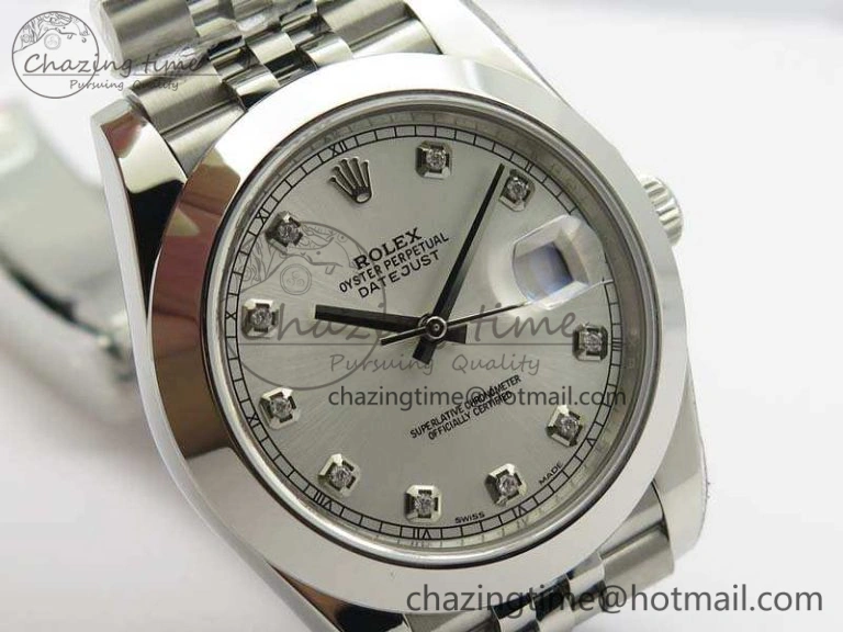 Bright DateJust 228238 Smooth Bezel SS Noob 1:1 Best Edition Silver Dial Diamond On Jubilee Bracelet A 3497