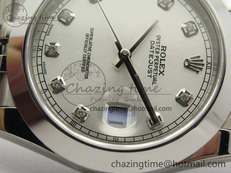 Bright DateJust 228238 Smooth Bezel SS Noob 1:1 Best Edition Silver Dial Diamond On Jubilee Bracelet A 3497