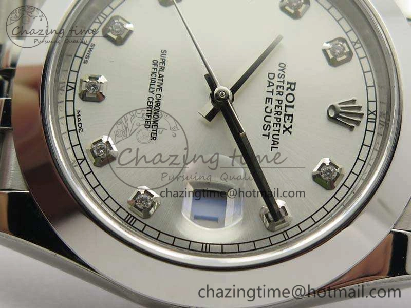 Bright DateJust 228238 Smooth Bezel SS Noob 1:1 Best Edition Silver Dial Diamond On Jubilee Bracelet A 3497