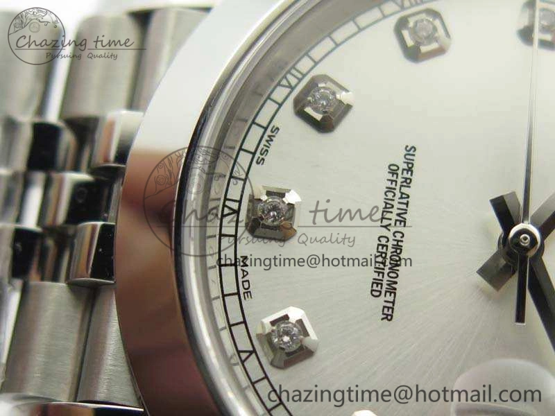 Bright DateJust 228238 Smooth Bezel SS Noob 1:1 Best Edition Silver Dial Diamond On Jubilee Bracelet A 3497