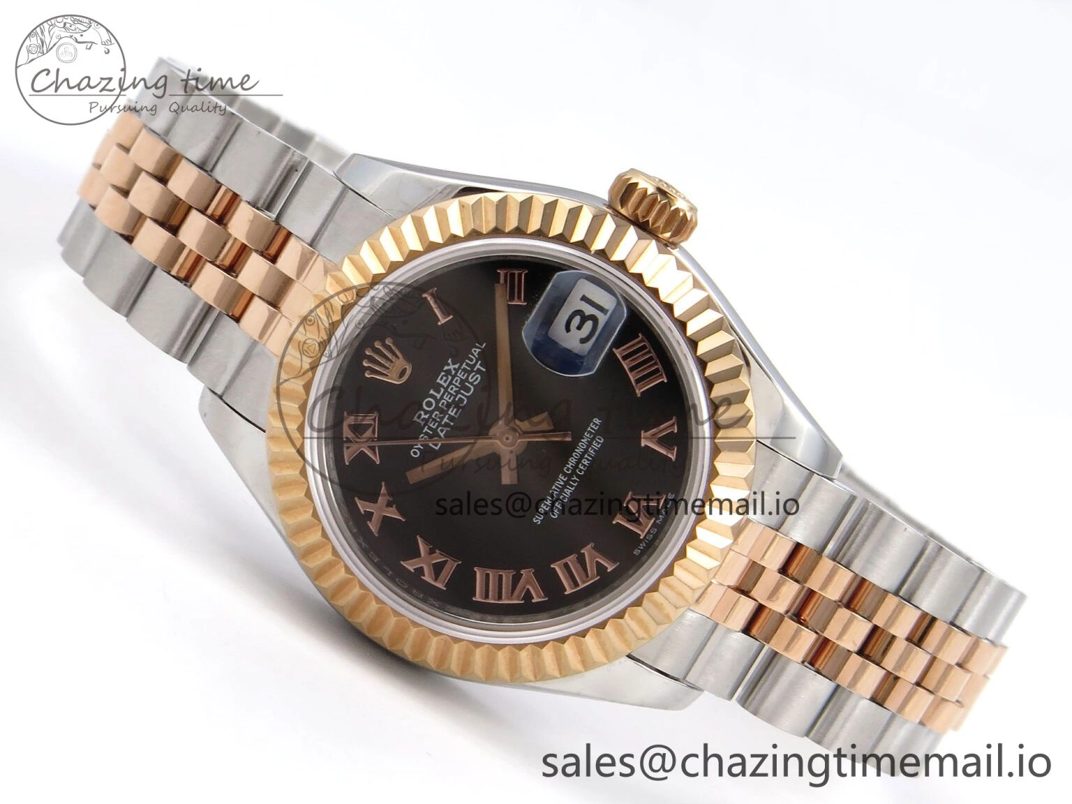 DateJust 28MM 279171 SS RG GMF 1:1 Best Edition 904L Steel Black Roman Dial on Jubilee Bracelet A WaterResistant 10063