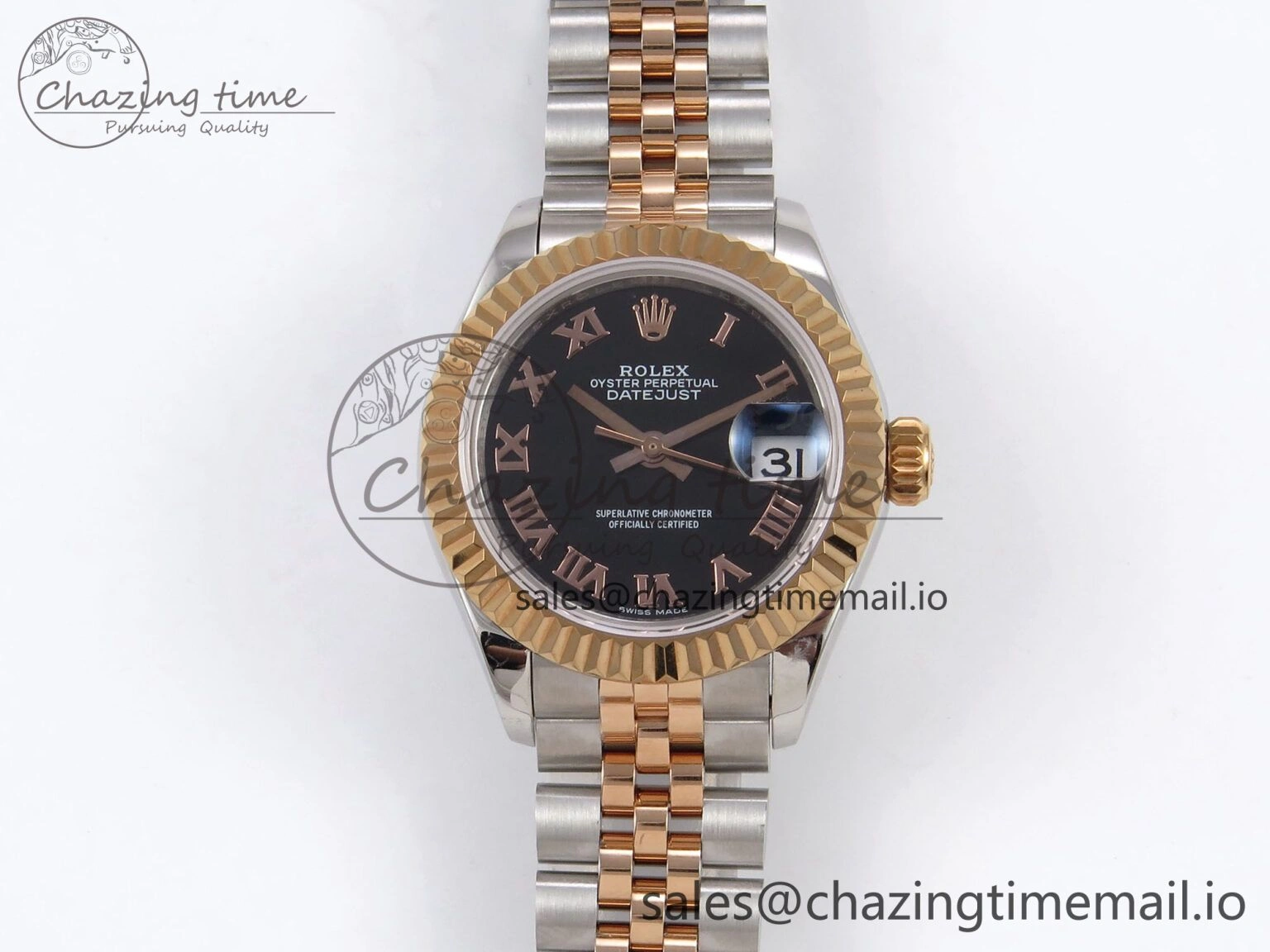 DailyWear DateJust 28MM 279171 SS RG GMF 1:1 Best Edition 904L Steel Black Roman Dial on Jubilee Bracelet A 1130