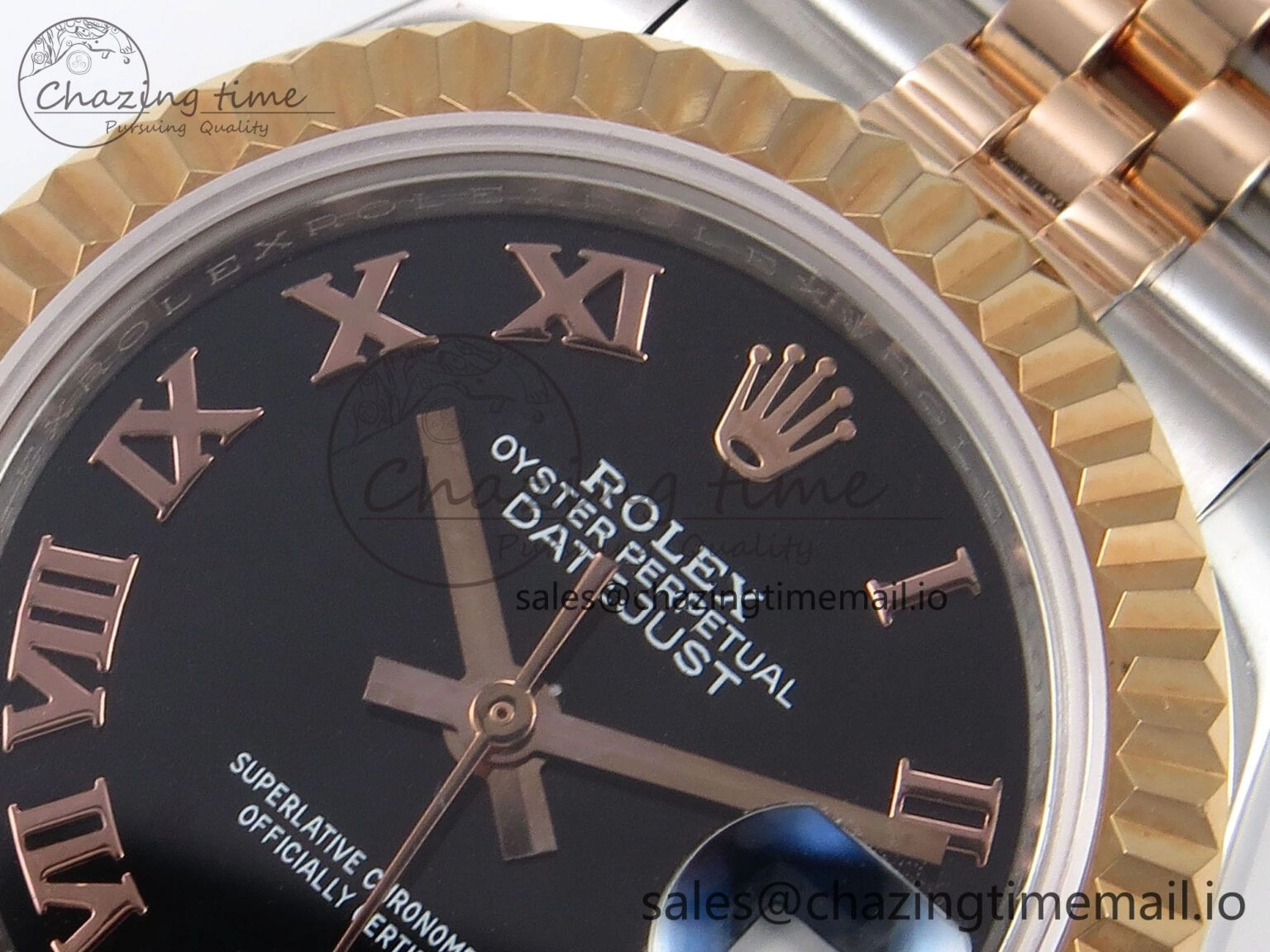 DateJust 28MM 279171 SS RG GMF 1:1 Best Edition 904L Steel Black Roman Dial on Jubilee Bracelet A WaterResistant 10063