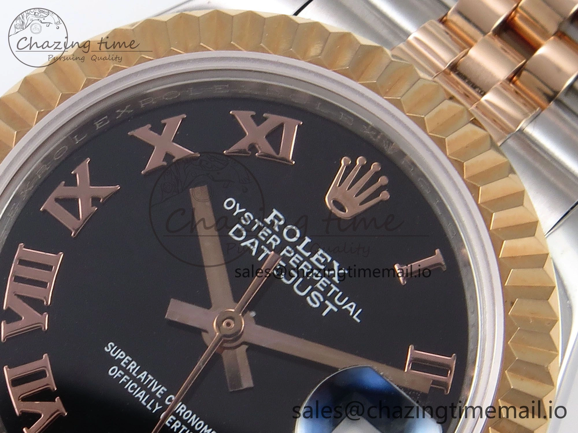 DateJust 28MM 279171 SS RG GMF 1:1 Best Edition 904L Steel Black Roman Dial on Jubilee Bracelet A WaterResistant 10063