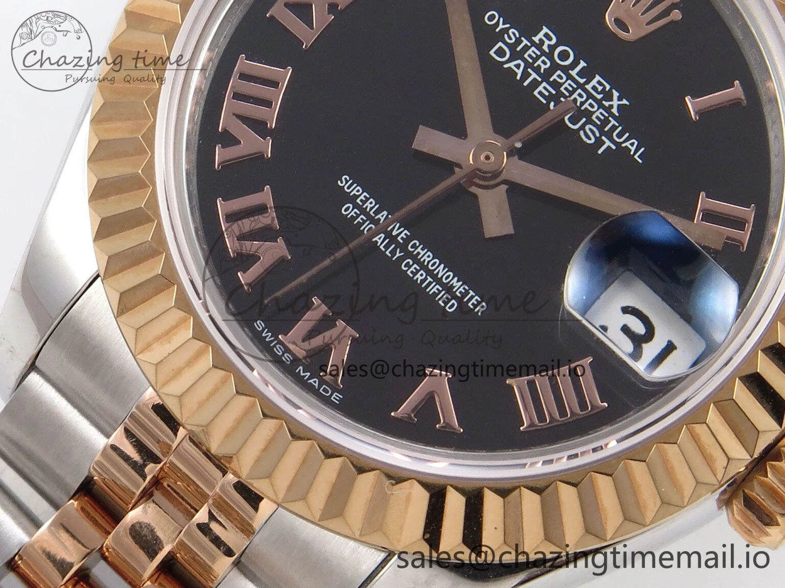 DateJust 28MM 279171 SS RG GMF 1:1 Best Edition 904L Steel Black Roman Dial on Jubilee Bracelet A WaterResistant 10063