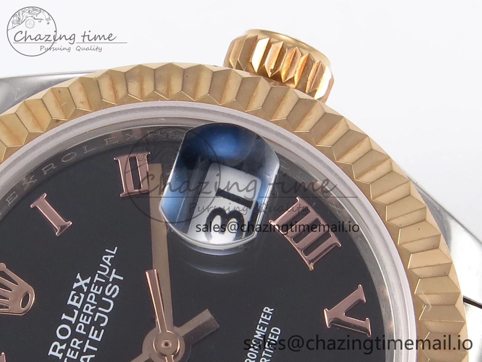 DateJust 28MM 279171 SS RG GMF 1:1 Best Edition 904L Steel Black Roman Dial on Jubilee Bracelet A WaterResistant 10063