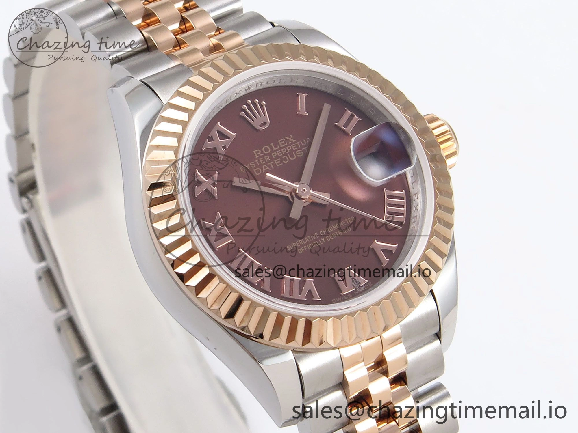 ZeroBulk DateJust 28MM 279171 SS RG GMF 1:1 Best Edition 904L Steel Brown Roman Dial on Jubilee Bracelet A 1129