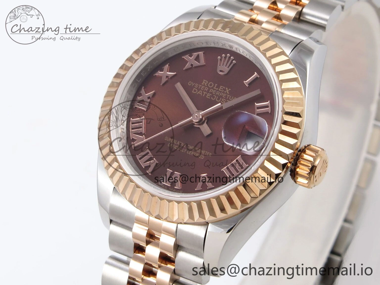 ZeroBulk DateJust 28MM 279171 SS RG GMF 1:1 Best Edition 904L Steel Brown Roman Dial on Jubilee Bracelet A 1129