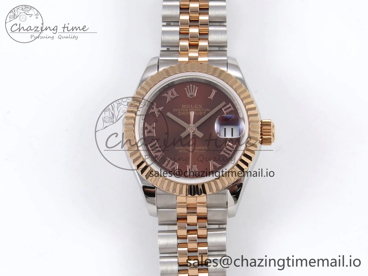 Colorful DateJust 28MM 279171 SS RG GMF 1:1 Best Edition 904L Steel Brown Roman Dial on Jubilee Bracelet A 10062