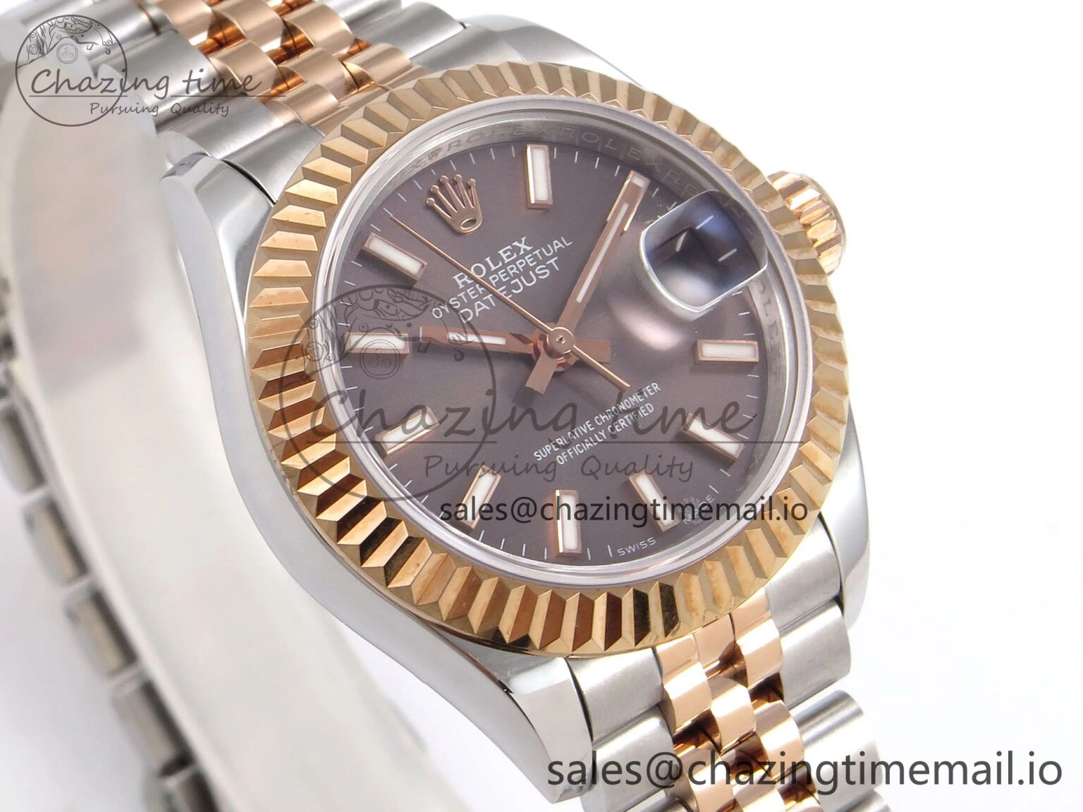 DateJust 28MM 279171 SS RG GMF 1:1 Best Edition 904L Steel Brown Stick Dial on Jubilee Bracelet A Efficient 10064