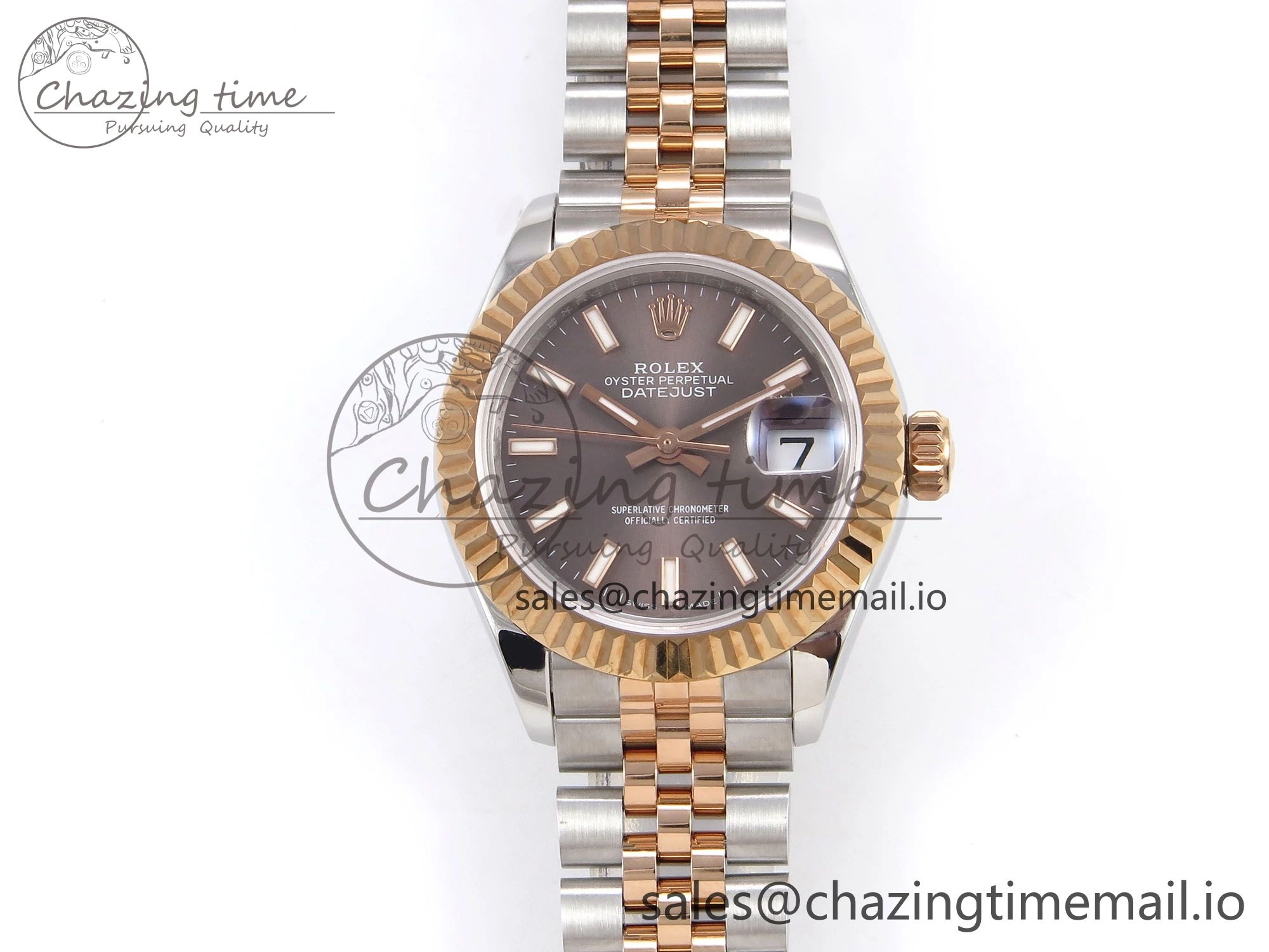 DateJust 28MM 279171 SS RG GMF 1:1 Best Edition 904L Steel Brown Stick Dial on Jubilee Bracelet A Efficient 10064