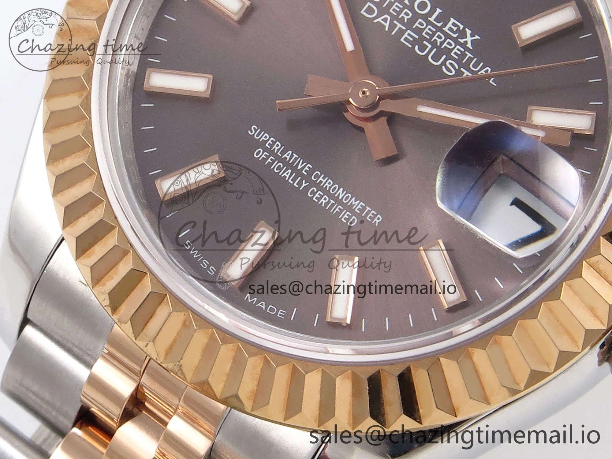 DateJust 28MM 279171 SS RG GMF 1:1 Best Edition 904L Steel Brown Stick Dial on Jubilee Bracelet A Efficient 10064
