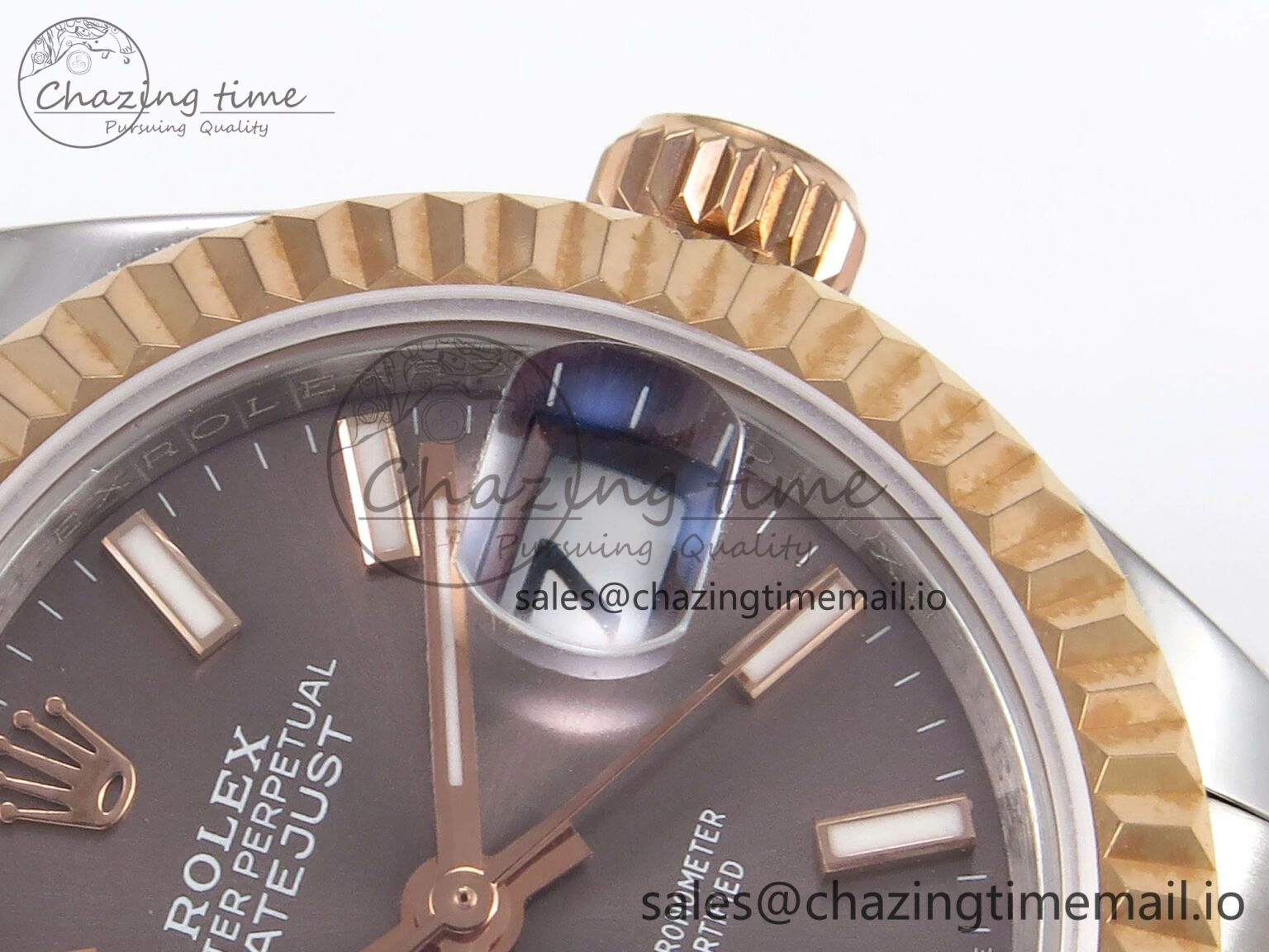 DateJust 28MM 279171 SS RG GMF 1:1 Best Edition 904L Steel Brown Stick Dial on Jubilee Bracelet A Efficient 10064