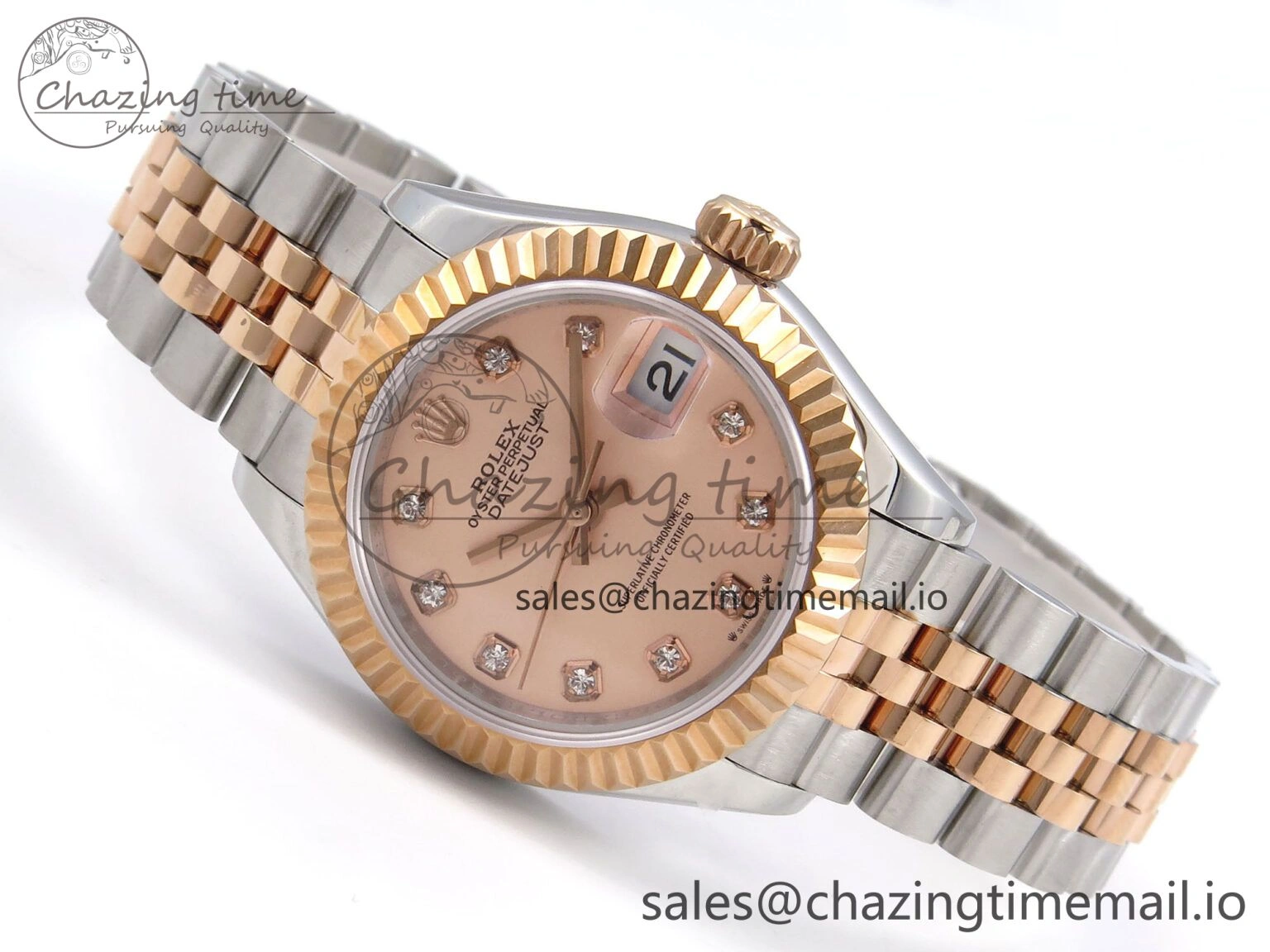 Efficient DateJust 28MM 279171 SS RG GMF 1:1 Best Edition 904L Steel RG Diamonds Dial on Jubilee Bracelet A 1133