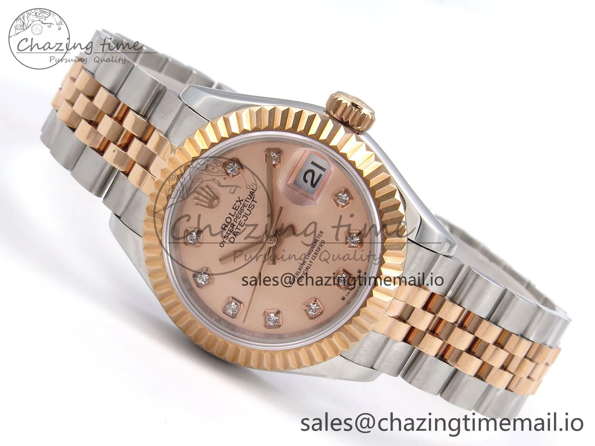 Efficient DateJust 28MM 279171 SS RG GMF 1:1 Best Edition 904L Steel RG Diamonds Dial on Jubilee Bracelet A 1133