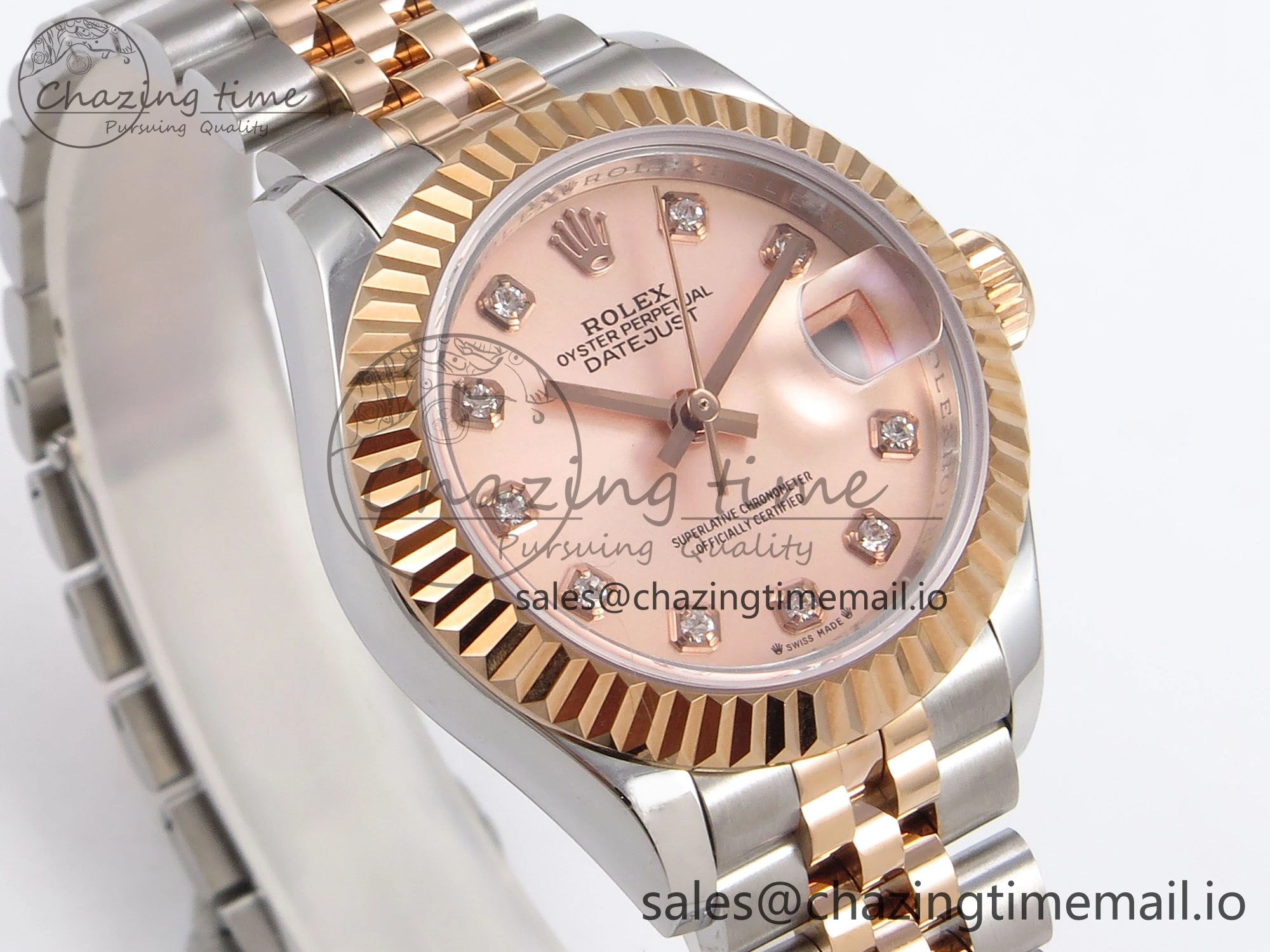 Efficient DateJust 28MM 279171 SS RG GMF 1:1 Best Edition 904L Steel RG Diamonds Dial on Jubilee Bracelet A 1133