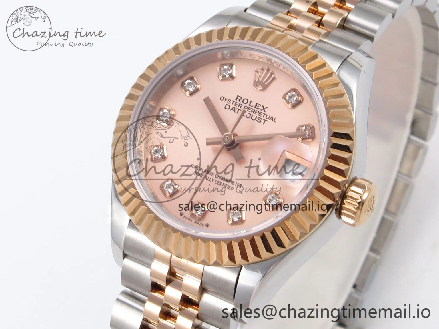Efficient DateJust 28MM 279171 SS RG GMF 1:1 Best Edition 904L Steel RG Diamonds Dial on Jubilee Bracelet A 1133