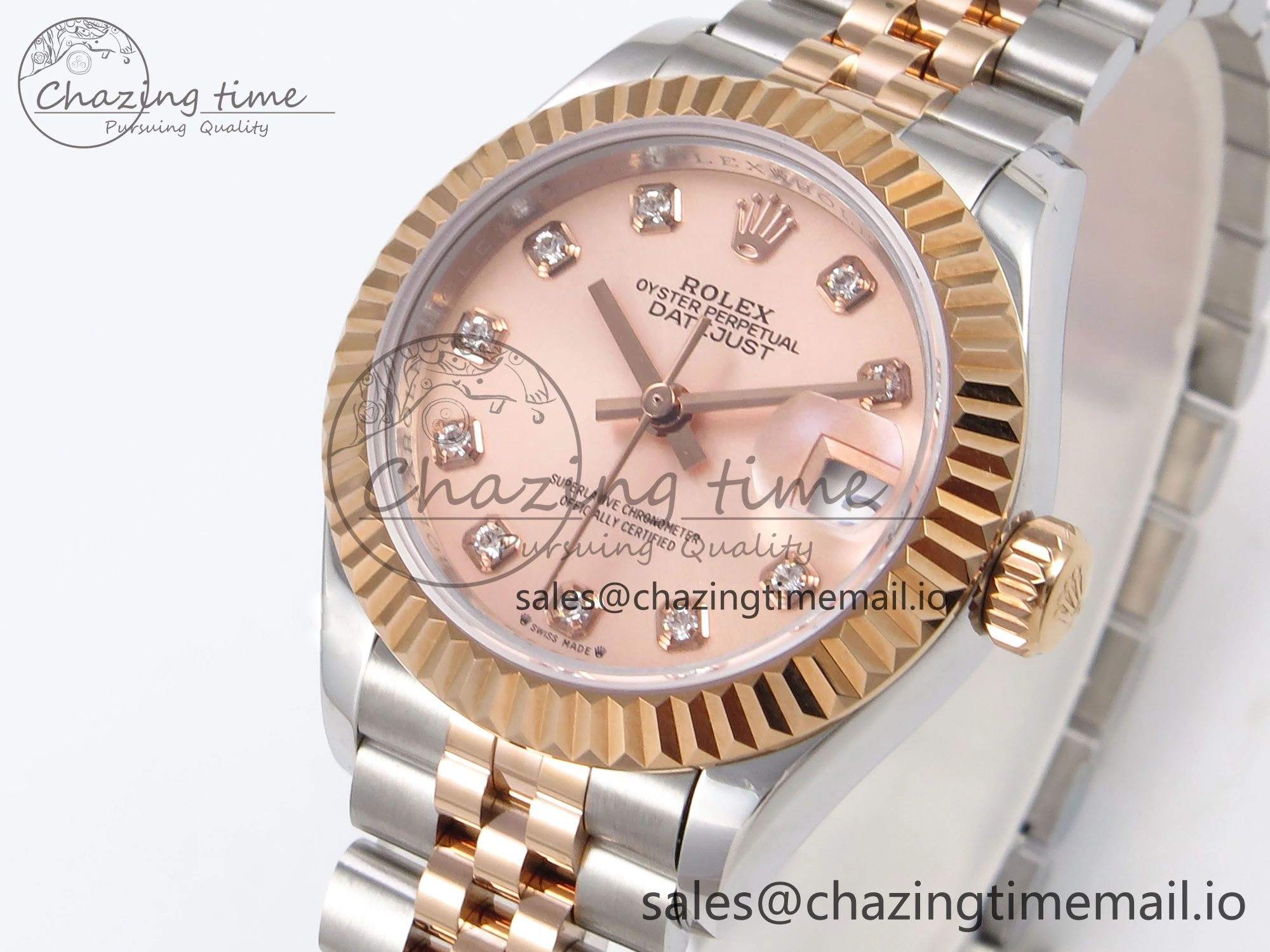 Efficient DateJust 28MM 279171 SS RG GMF 1:1 Best Edition 904L Steel RG Diamonds Dial on Jubilee Bracelet A 1133