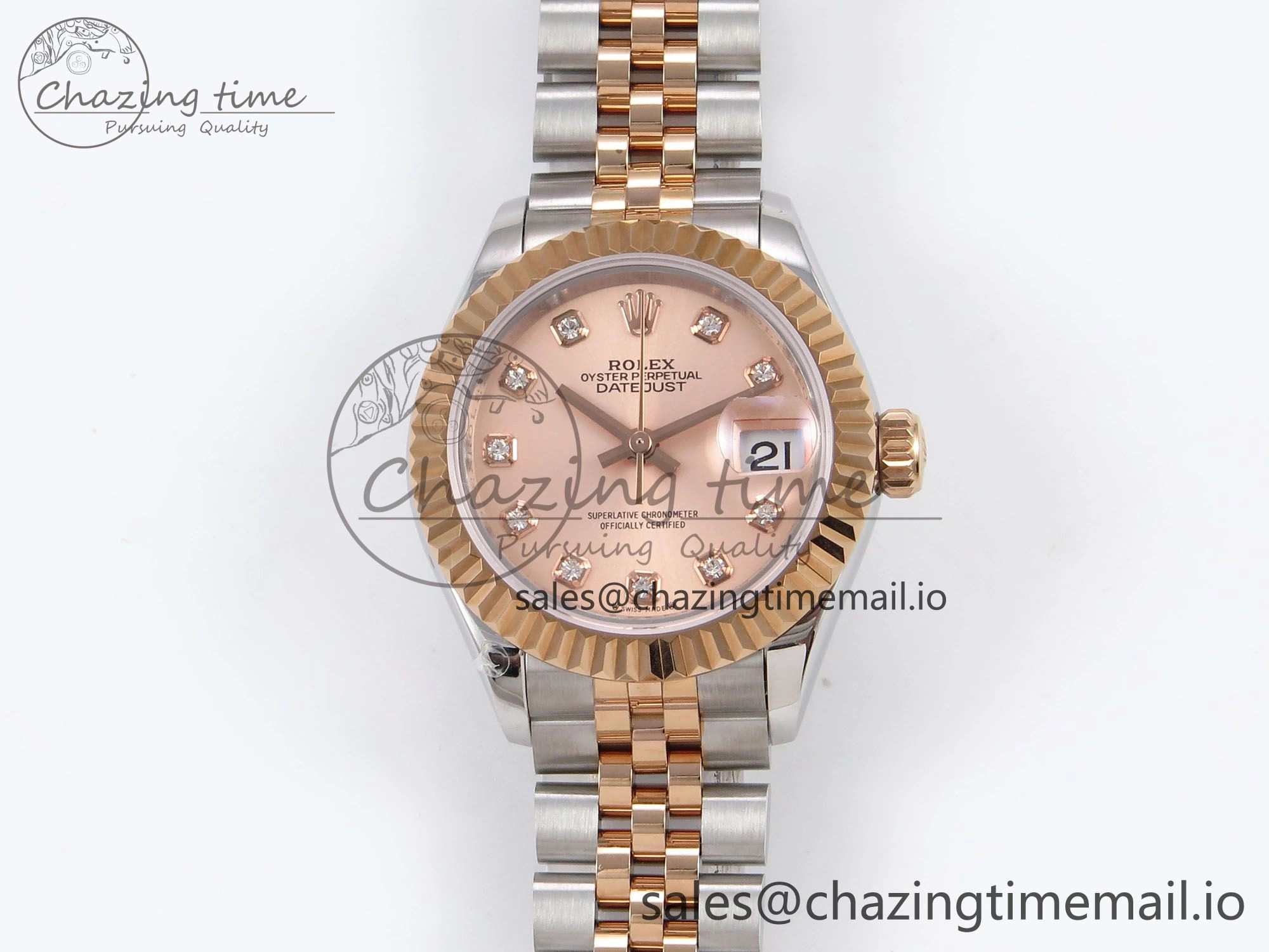 Efficient DateJust 28MM 279171 SS RG GMF 1:1 Best Edition 904L Steel RG Diamonds Dial on Jubilee Bracelet A 1133