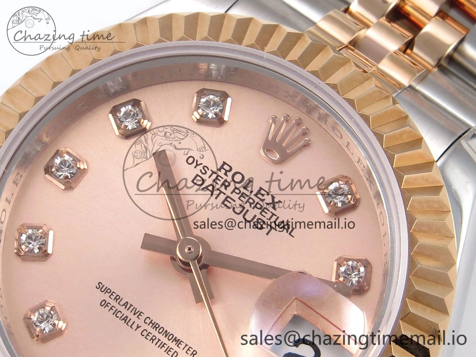 Efficient DateJust 28MM 279171 SS RG GMF 1:1 Best Edition 904L Steel RG Diamonds Dial on Jubilee Bracelet A 1133