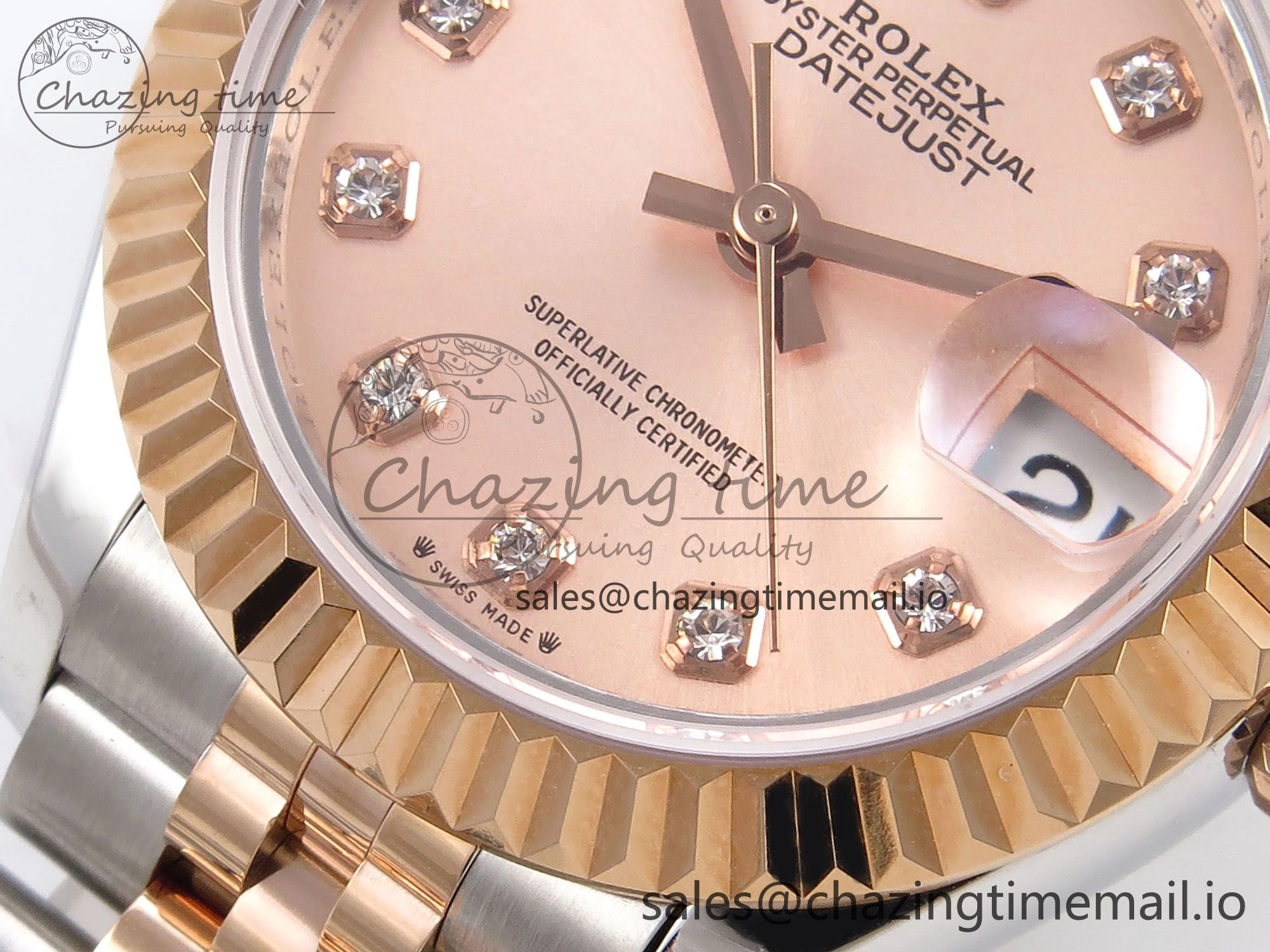 Efficient DateJust 28MM 279171 SS RG GMF 1:1 Best Edition 904L Steel RG Diamonds Dial on Jubilee Bracelet A 1133