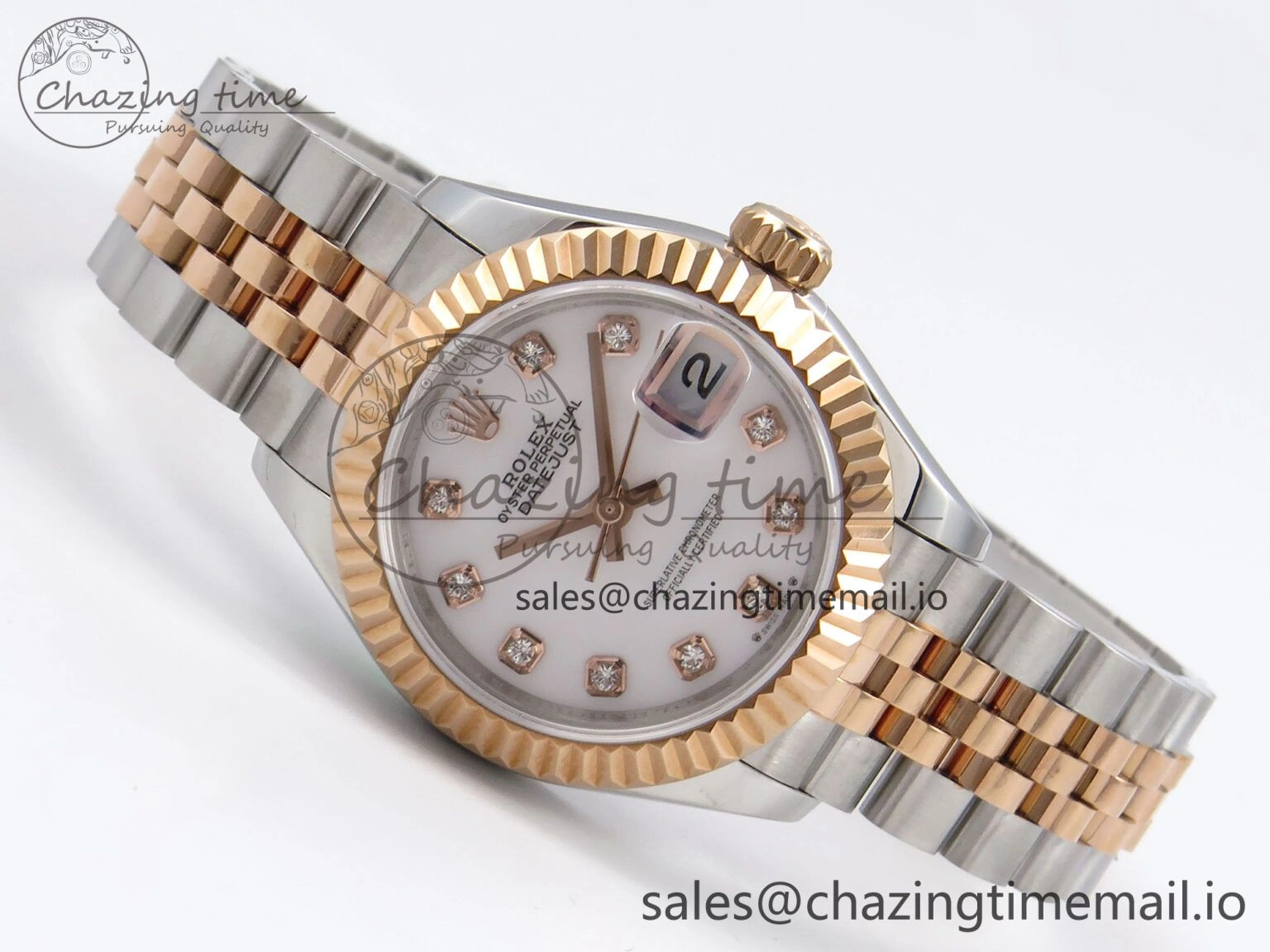 DateJust 28MM 279171 SS RG GMF 1:1 Best Edition 904L Steel White Diamonds Dial on Jubilee Bracelet A Effortless 10060
