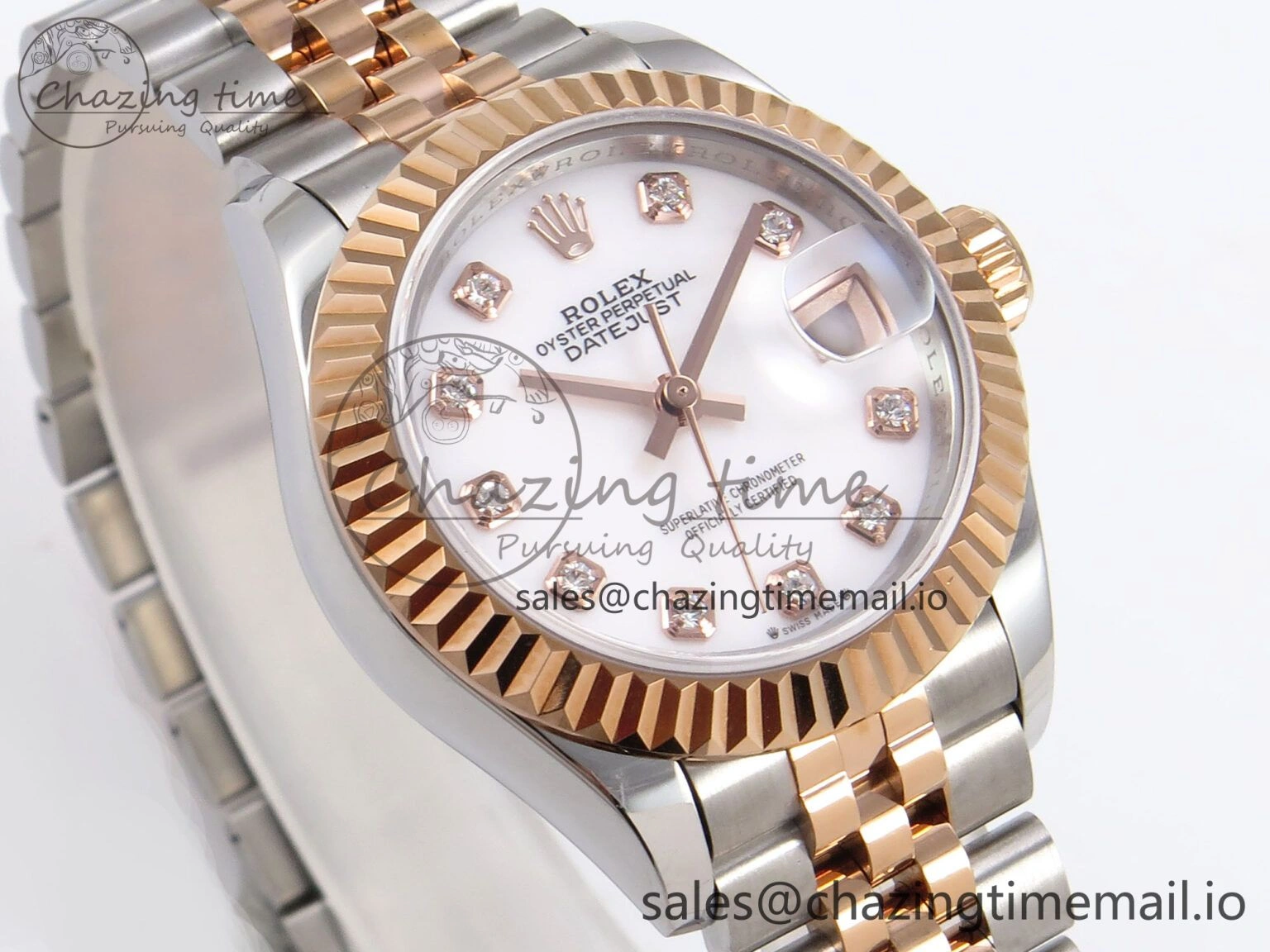 DateJust 28MM 279171 SS RG GMF 1:1 Best Edition 904L Steel White Diamonds Dial on Jubilee Bracelet A Effortless 10060