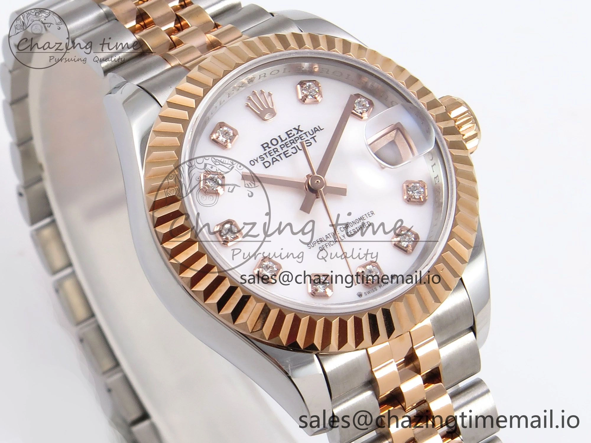 DateJust 28MM 279171 SS RG GMF 1:1 Best Edition 904L Steel White Diamonds Dial on Jubilee Bracelet A Effortless 10060